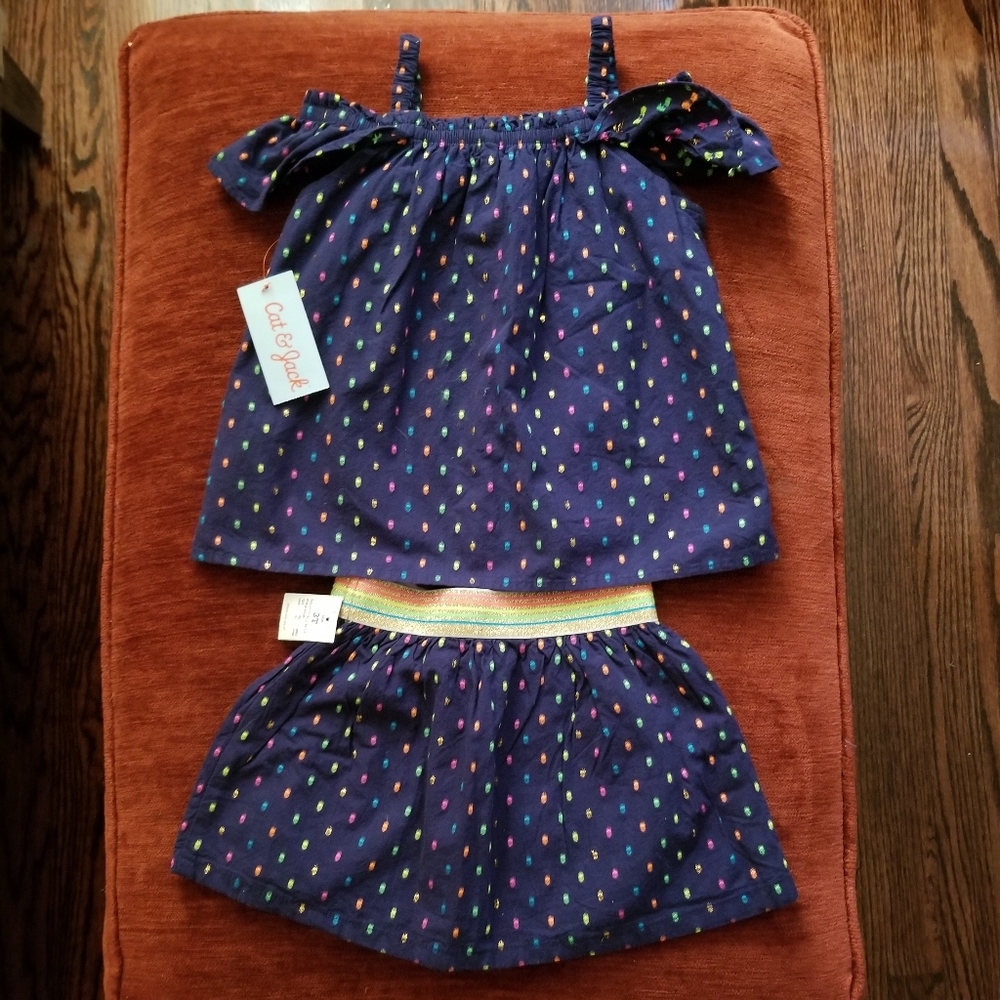 Cat & Jack Toddler Cold Shoulder Skirt Set - Picture 2 of 8